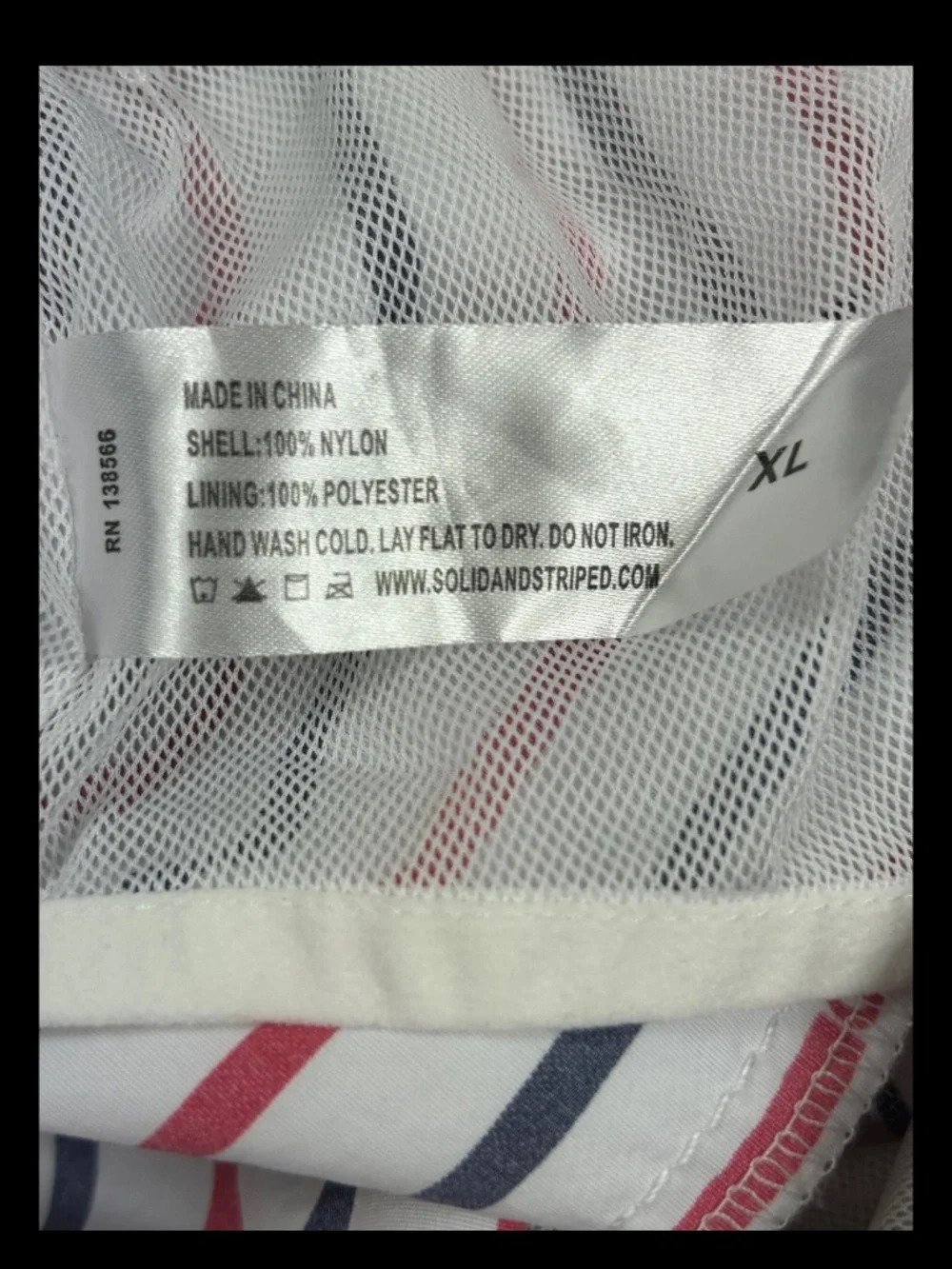 Saint James X Solid & Striped Swim Trunks Shorts Mens XL Red White Blue Lined